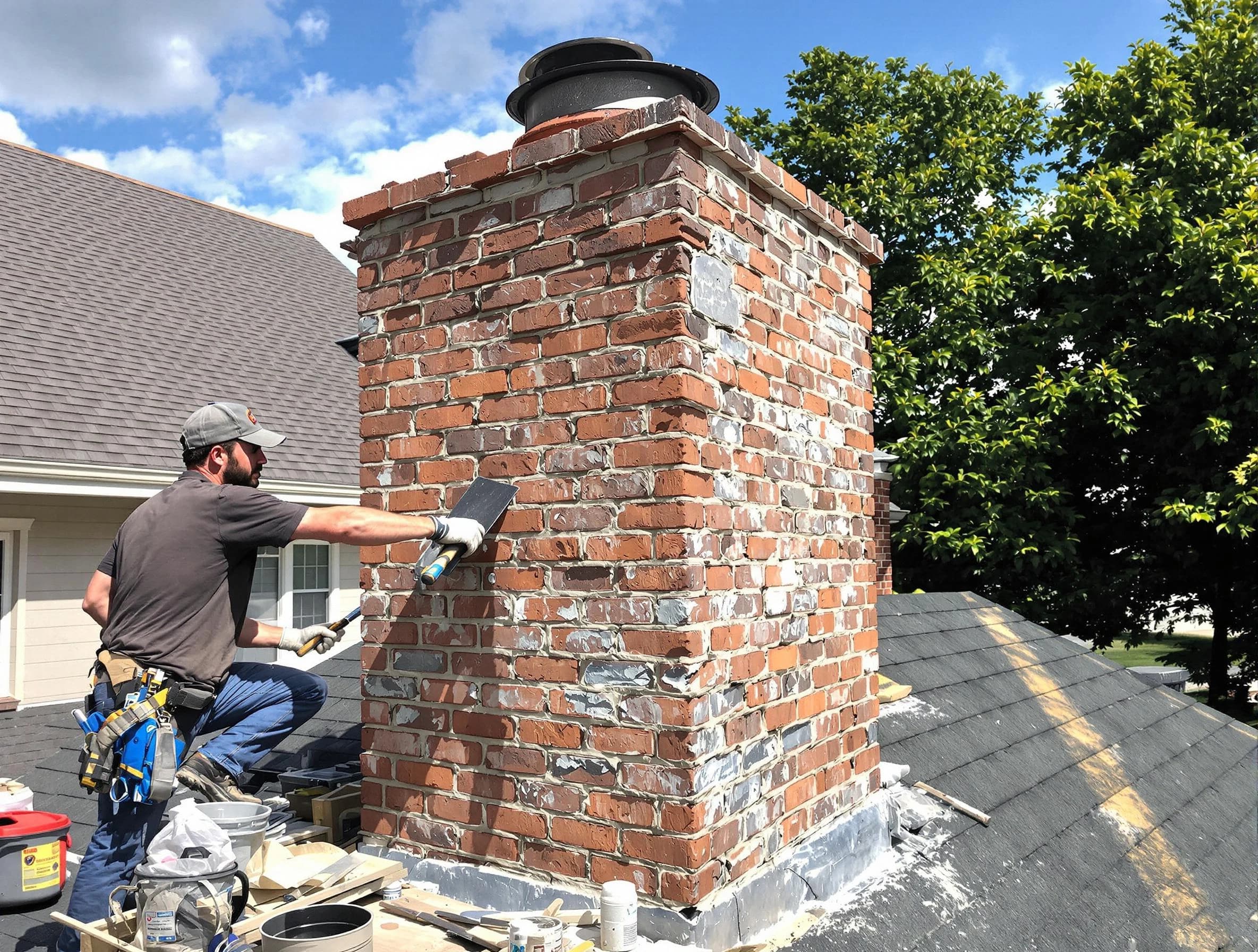 Completed chimney rebuild by Shawnee Chimney Sweep in Shawnee, OK