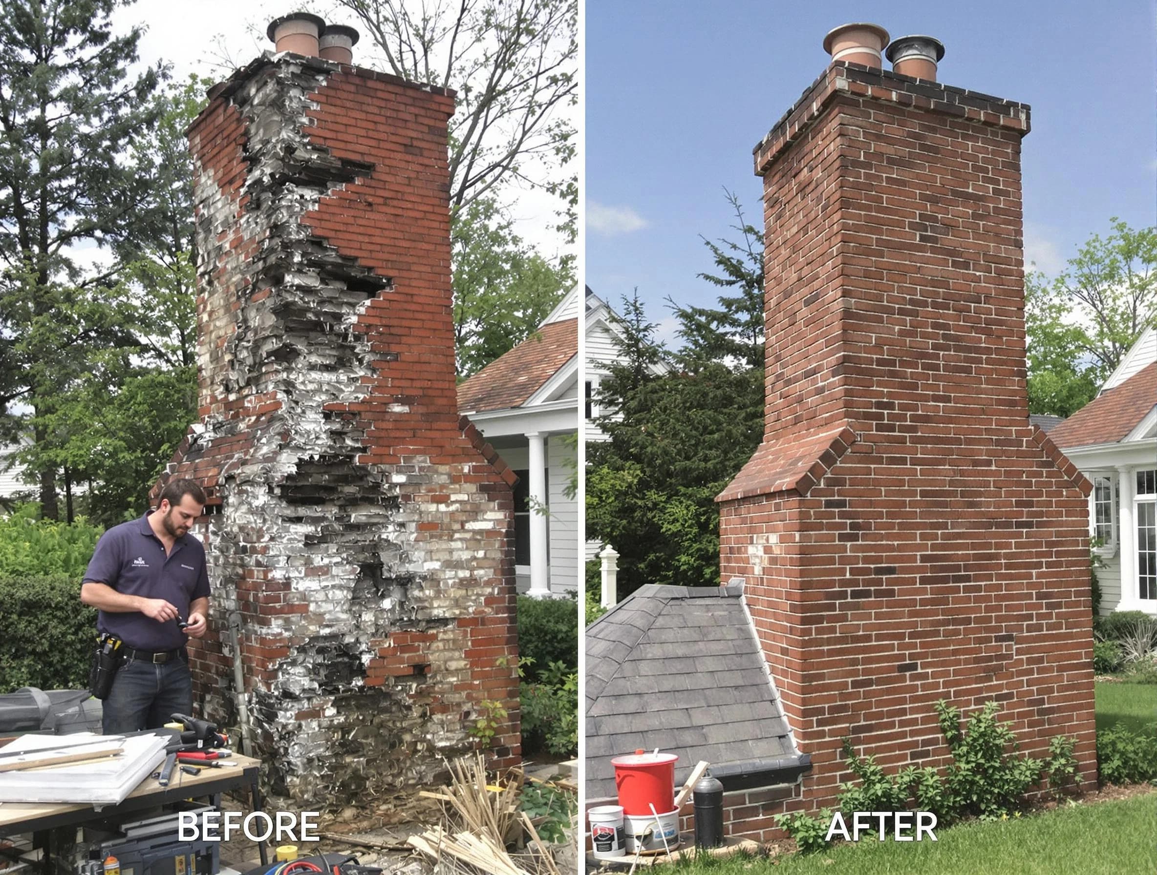Shawnee Chimney Sweep performing a full chimney restoration in Shawnee, OK