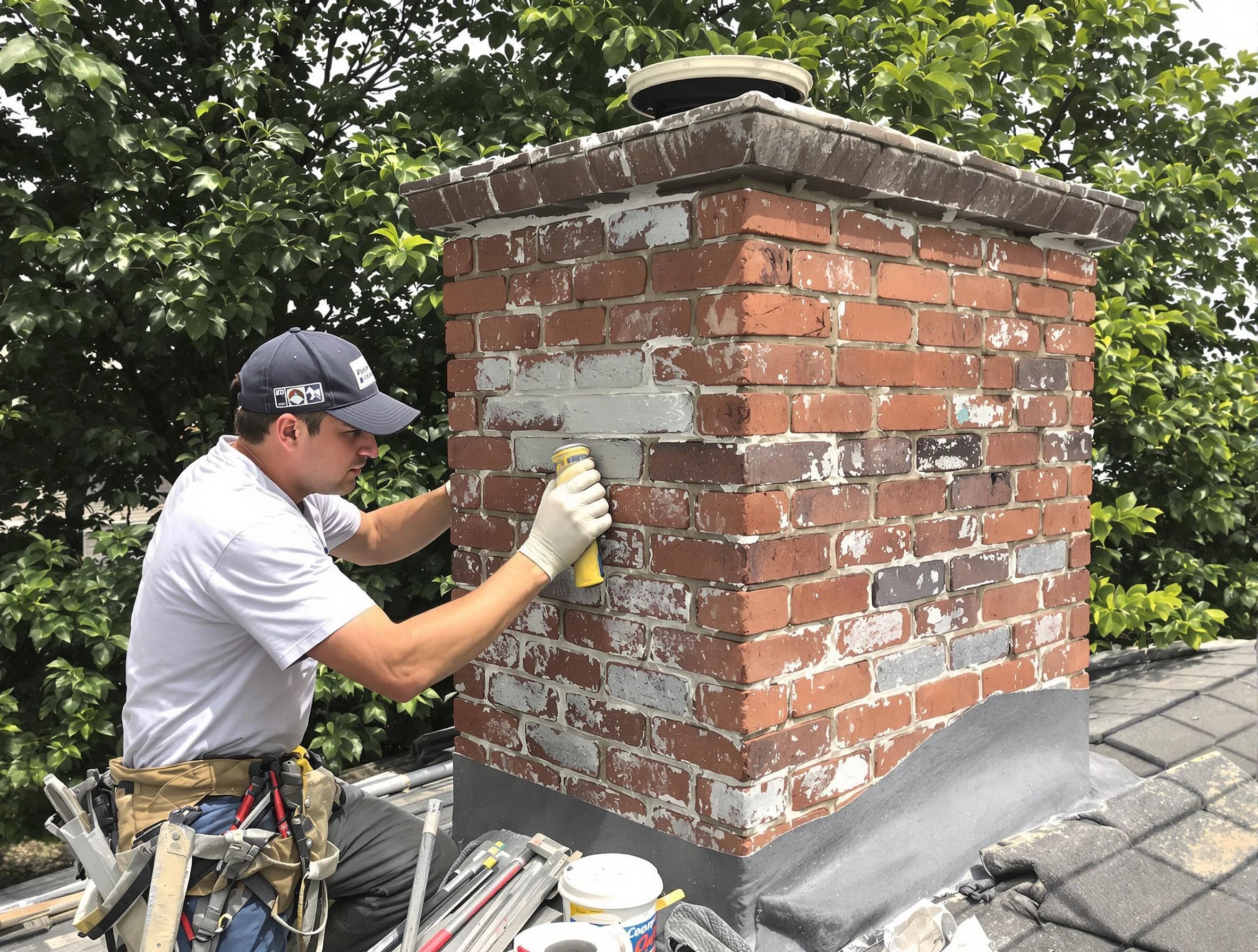 Shawnee Chimney Sweep restoring an aging chimney in Shawnee, OK